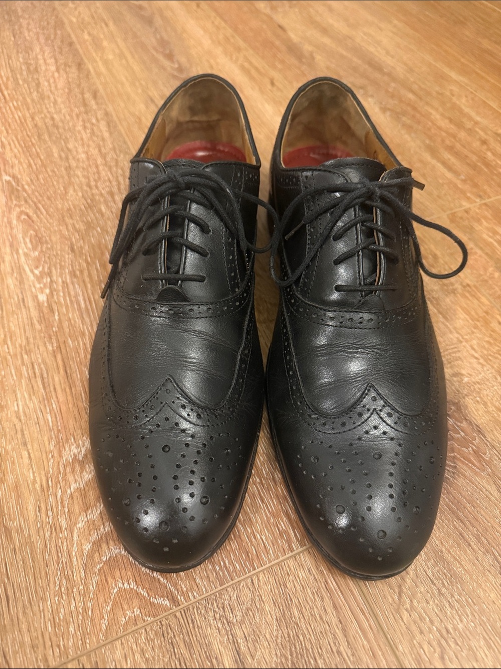 Johnston & Murphy Black Leather Wingtip Brogue Oxfords Style 8731 Size 8.5 W